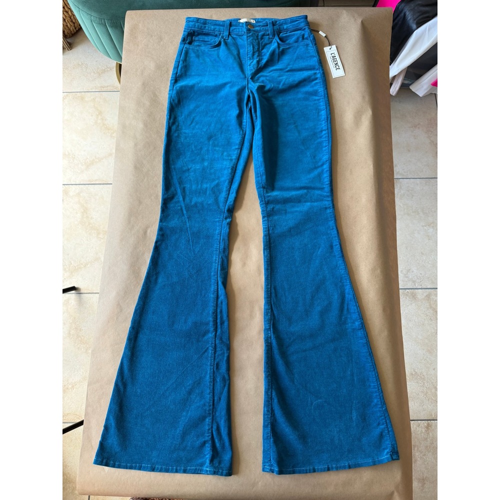 L'AGENCE Teal Corduroy Marty High Rise Flare Pants Womens Size 25 2707 VTN